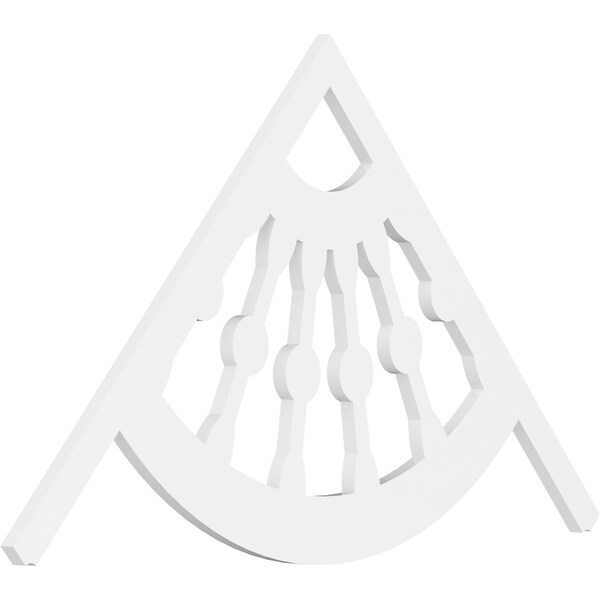 Ekena Millwork Pitch Classic Wagon Wheel Architectural Grade PVC Gable Pediment, 48"W x 28"H x 1"P (14/12) GPP048X028X100CWW - main
